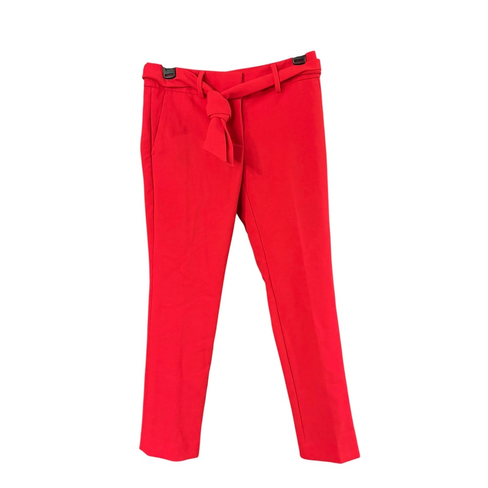 Loft Petites Marisa Fit Red Tie Waist Slim Leg Dress Pants Size 00P